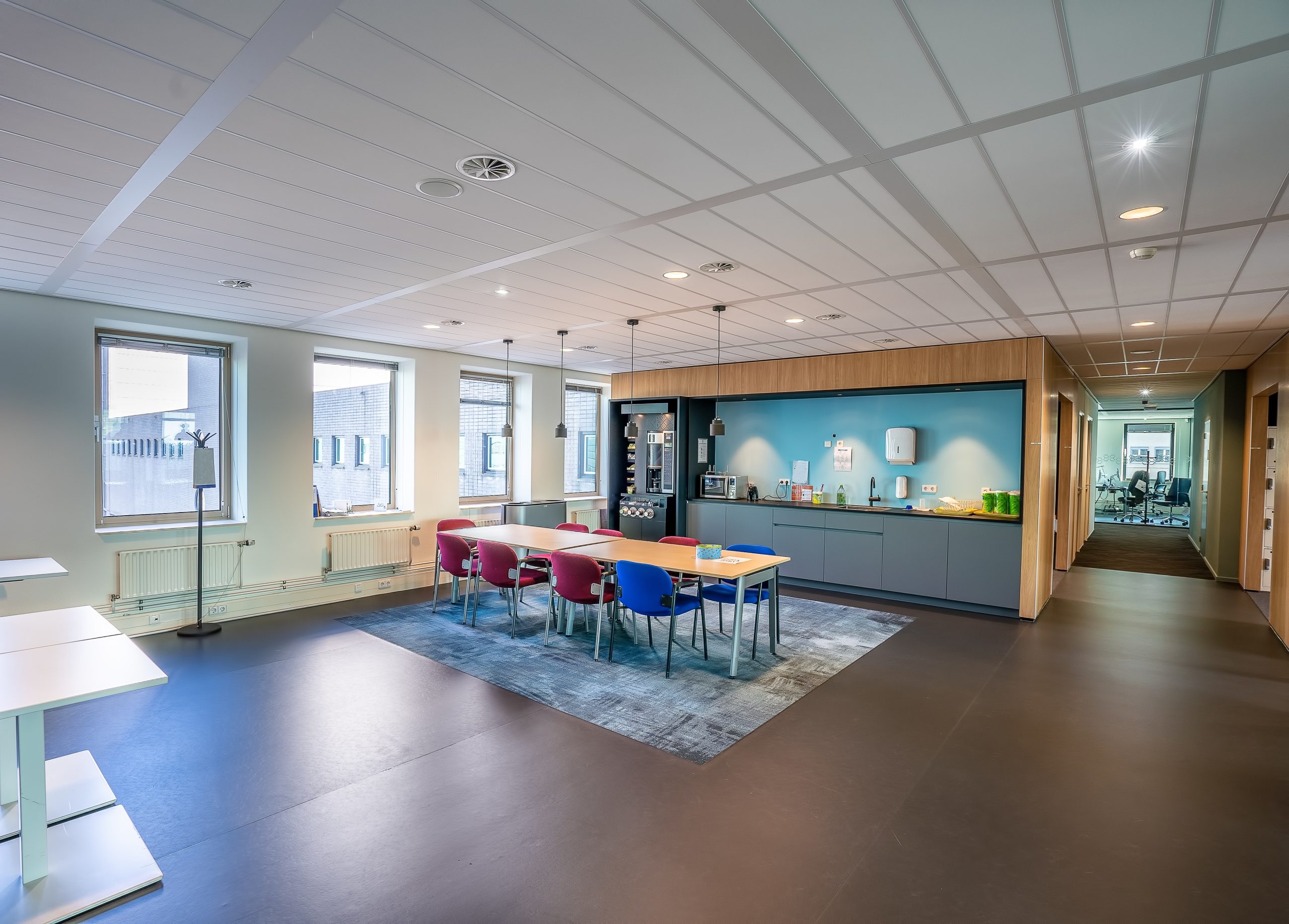 Modern office kitchen and meeting area